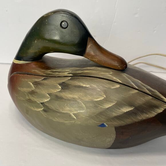 Vintage Wooden Mallard Duck Decoy Telephone Phone Hand Painted Untested - Picture 2 of 13